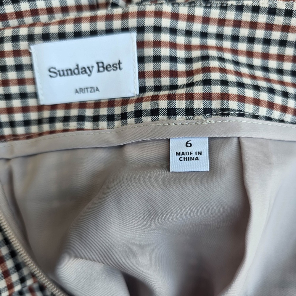 Aritza Sunday Best Micro Skirt 6 Mini Plaid Check High Rise Luxe Academia Ivy - Picture 6 of 6